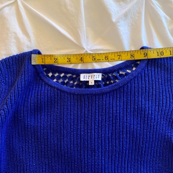 Claudie Pierlot Blue Sweatshirt with Detailed Back - Picture 6 of 11